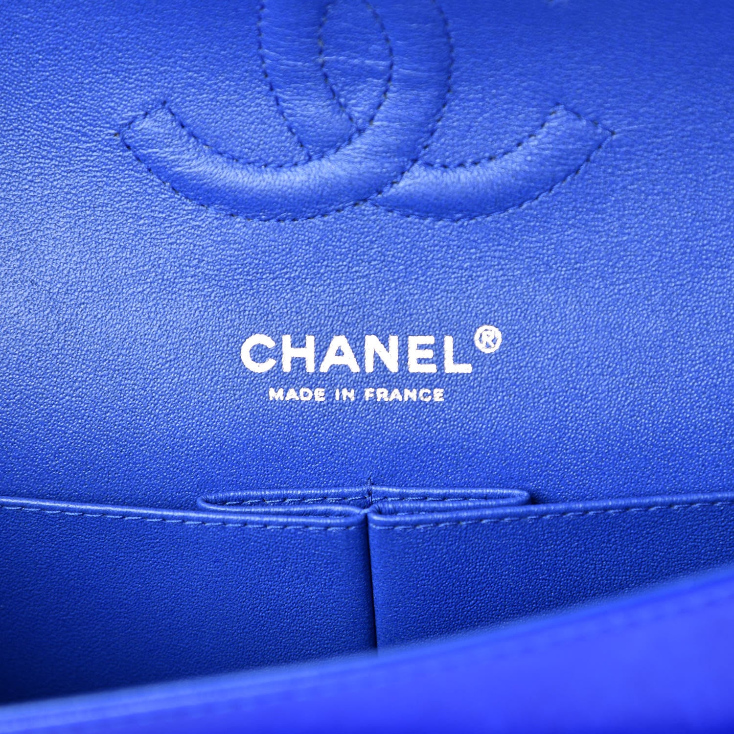 Chanel Lambskin Quilted Medium Double Flap Blue 7 of 10