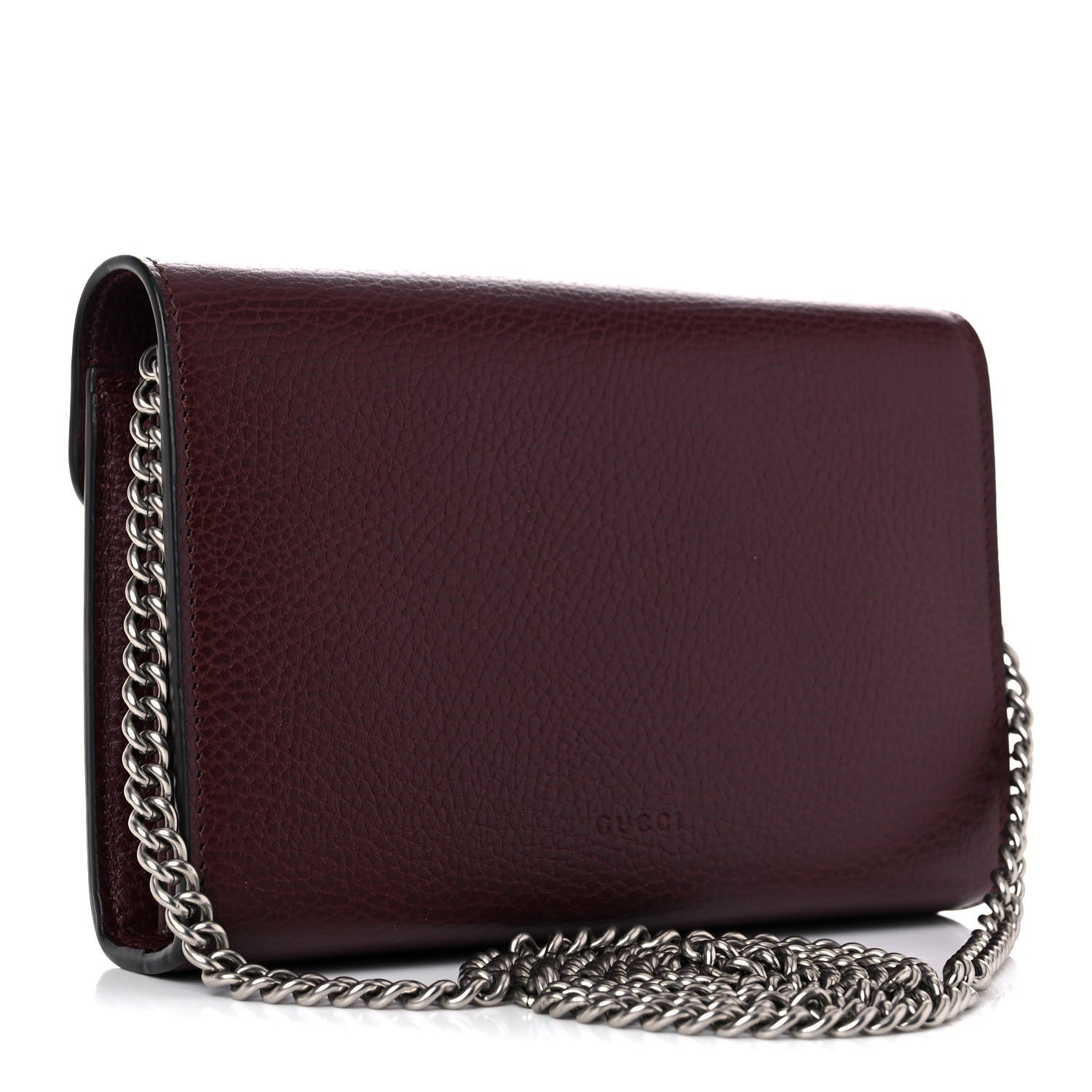 Gucci Dollar Calfskin Crystal Mini Dionysus Chain Wallet Vintage Bordeaux 3 of 9