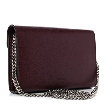 Gucci Dollar Calfskin Crystal Mini Dionysus Chain Wallet Vintage Bordeaux 3 of 9