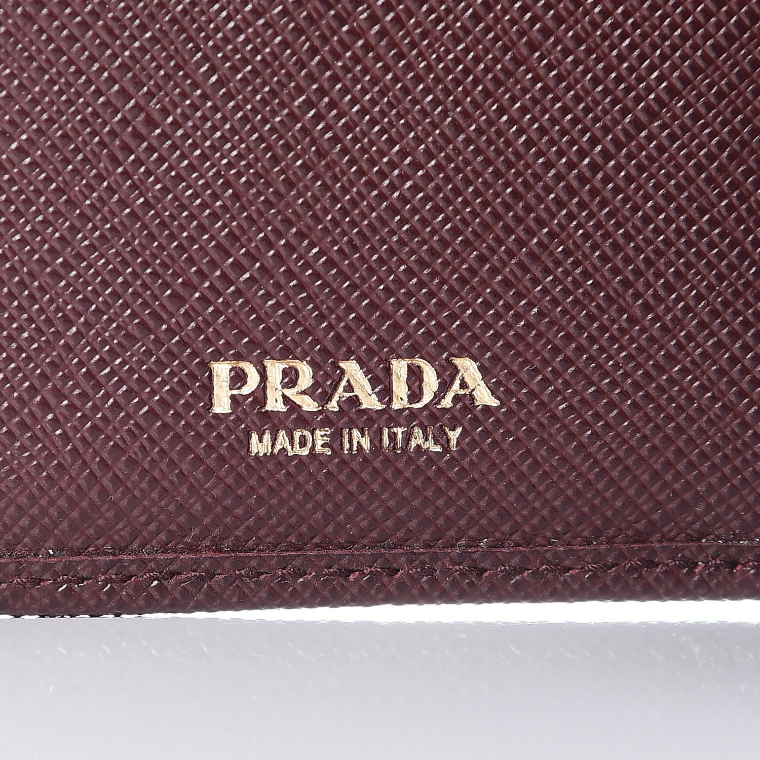 Prada Saffiano Metal Compact Wallet Granato 6 of 7
