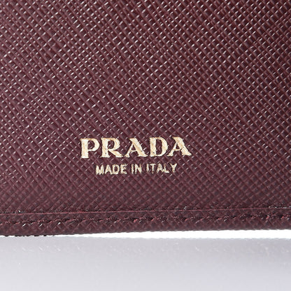 Prada Saffiano Metal Compact Wallet Granato 6 of 7