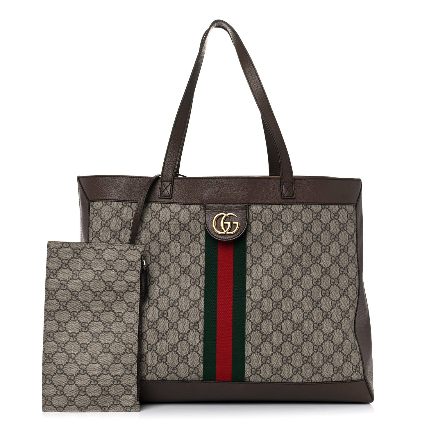 Gucci GG Supreme Monogram Web Ophidia Tote Brown 1 of 25