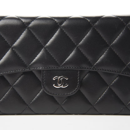 Chanel Lambskin Quilted Large Flap Wallet Black 10 of 10