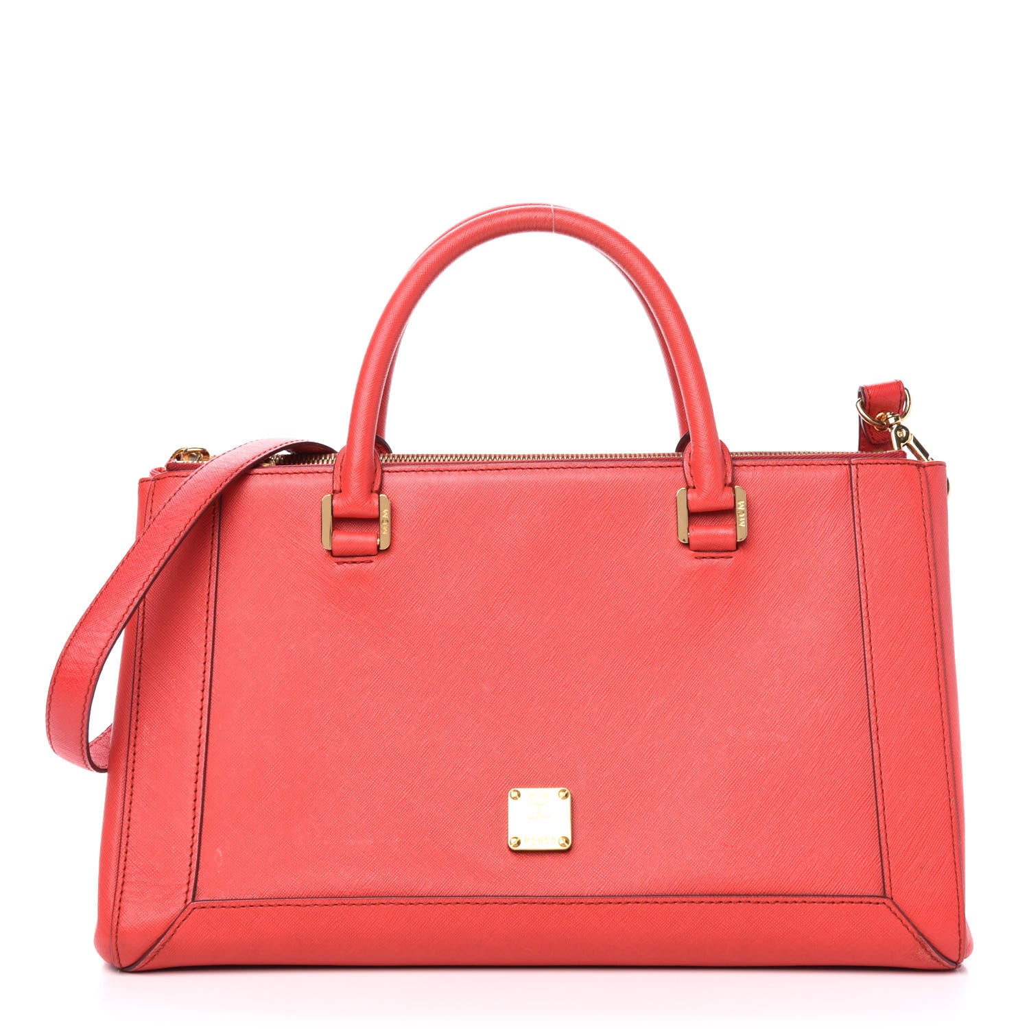 MCM Saffiano Nuovo Tote Hot Coral 1 of 14