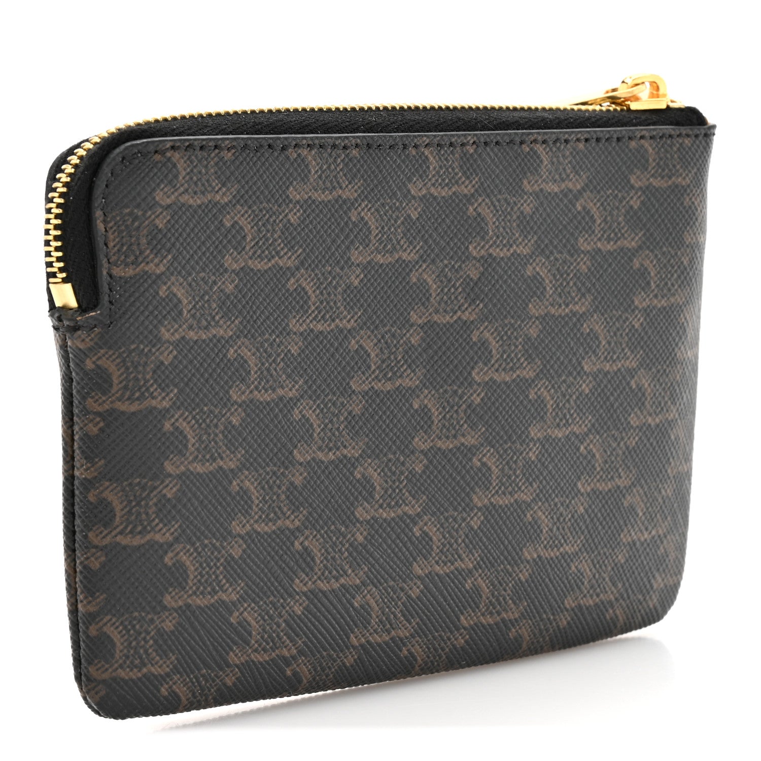 Celine Triomphe Canvas Logo Coin and Card Pouch With Hook Black 3 of 10