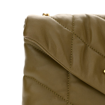 Saint Laurent Lambskin Quilted Toy Loulou Puffer Monogram Chain Satchel Hazel Green 11 of 12
