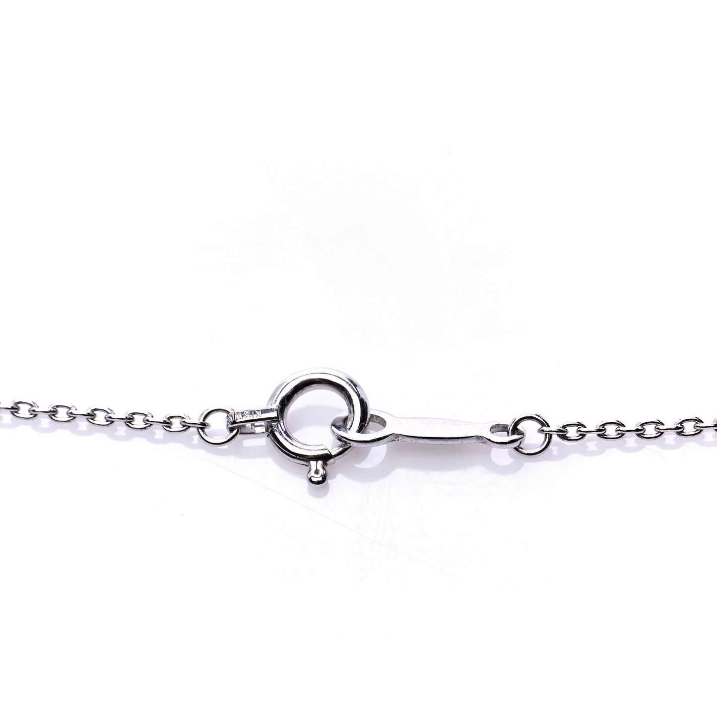 18K White Gold Diamond Akoya Pearl 7mm Heart Drop Pendant Necklace