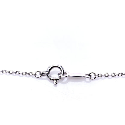 Mikimoto 18K White Gold Diamond Akoya Pearl 7mm Heart Drop Pendant Necklace 5 of 6