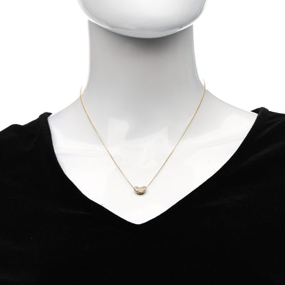 Tiffany 18K Yellow Gold Diamond Elsa Peretti Bean Pendant Necklace 2 of 7