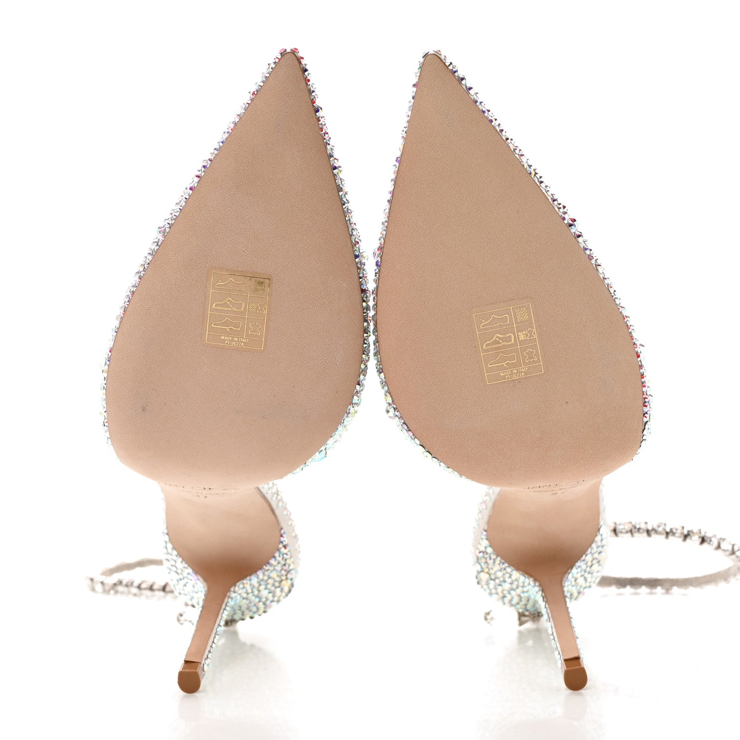 Satin Crystal Saeda 100 Pumps 37 Ivory