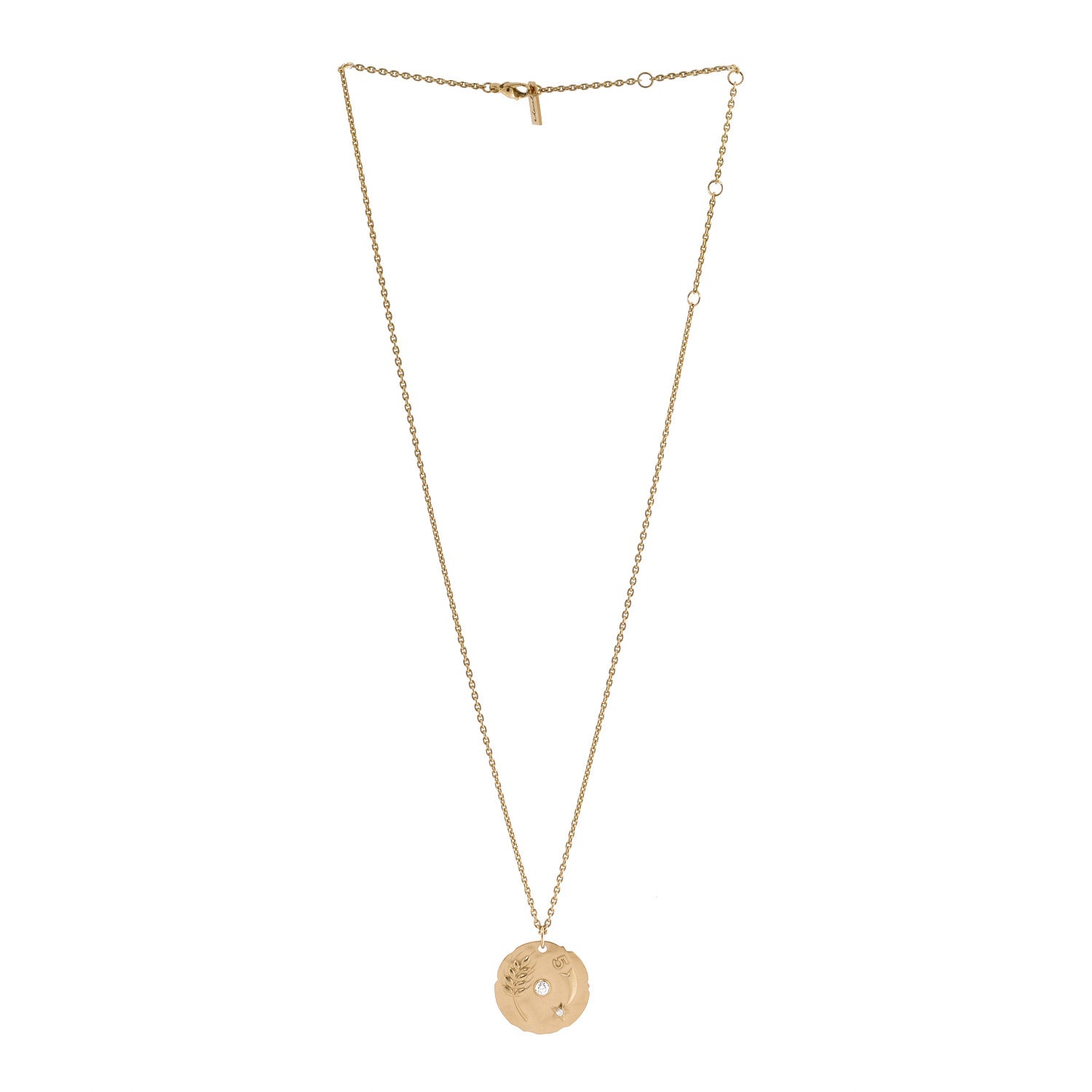Chanel 18K Yellow Gold Diamond Talismans Medal Pendant Necklace