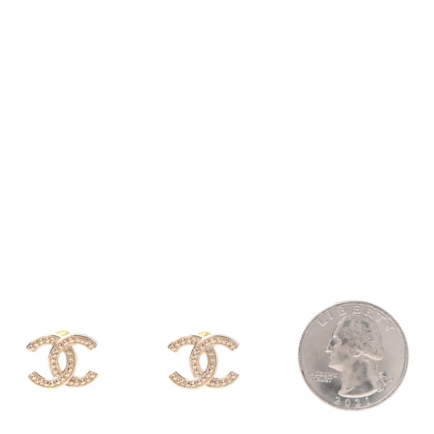 Chanel Metal Engraved CC Earrings Gold 2 of 4