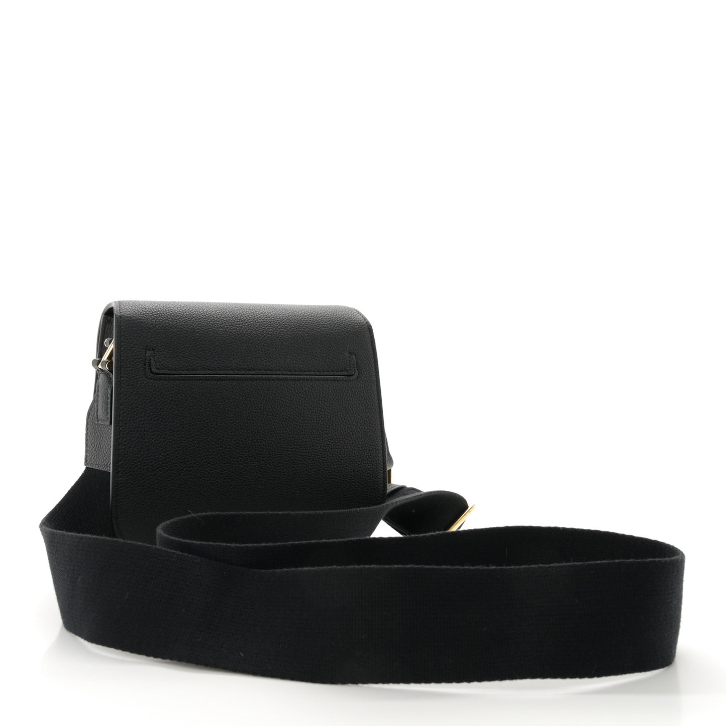 Grained Calfskin Mini T Clasp Tara Crossbody Bag Graphite