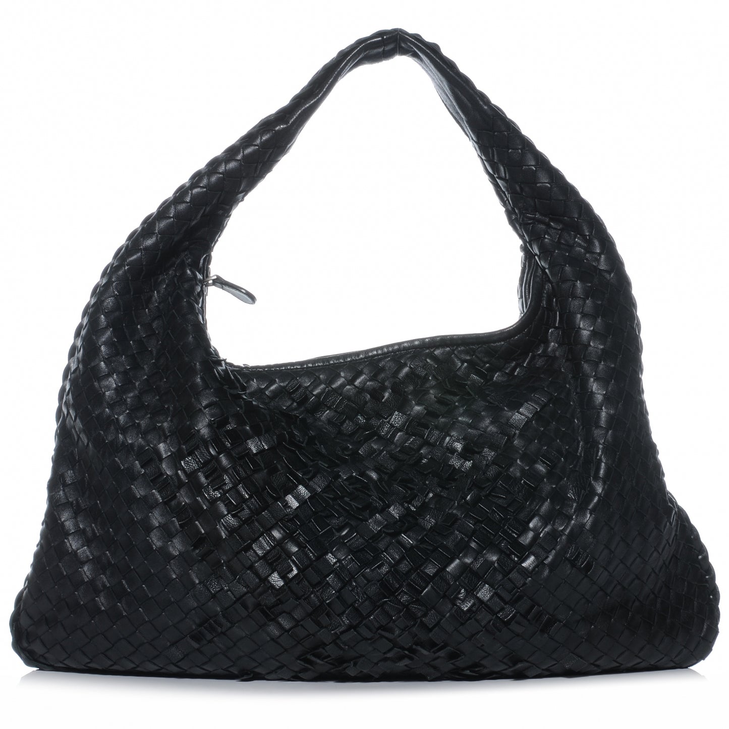 Nappa Intrecciato Large Veneta Plisse Hobo Nero Black