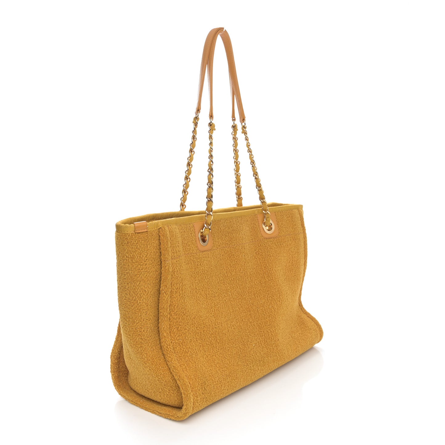 Lurex Canvas Small Deauville Tote Yellow