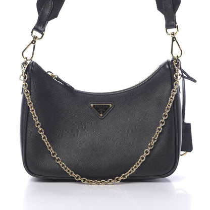 Prada Saffiano Lux Re-Edition 2005 Shoulder Bag Black 7 of 10