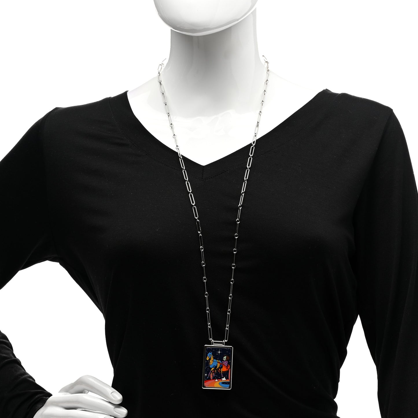 Palladium Enamel Space Derby Dream Box Necklace