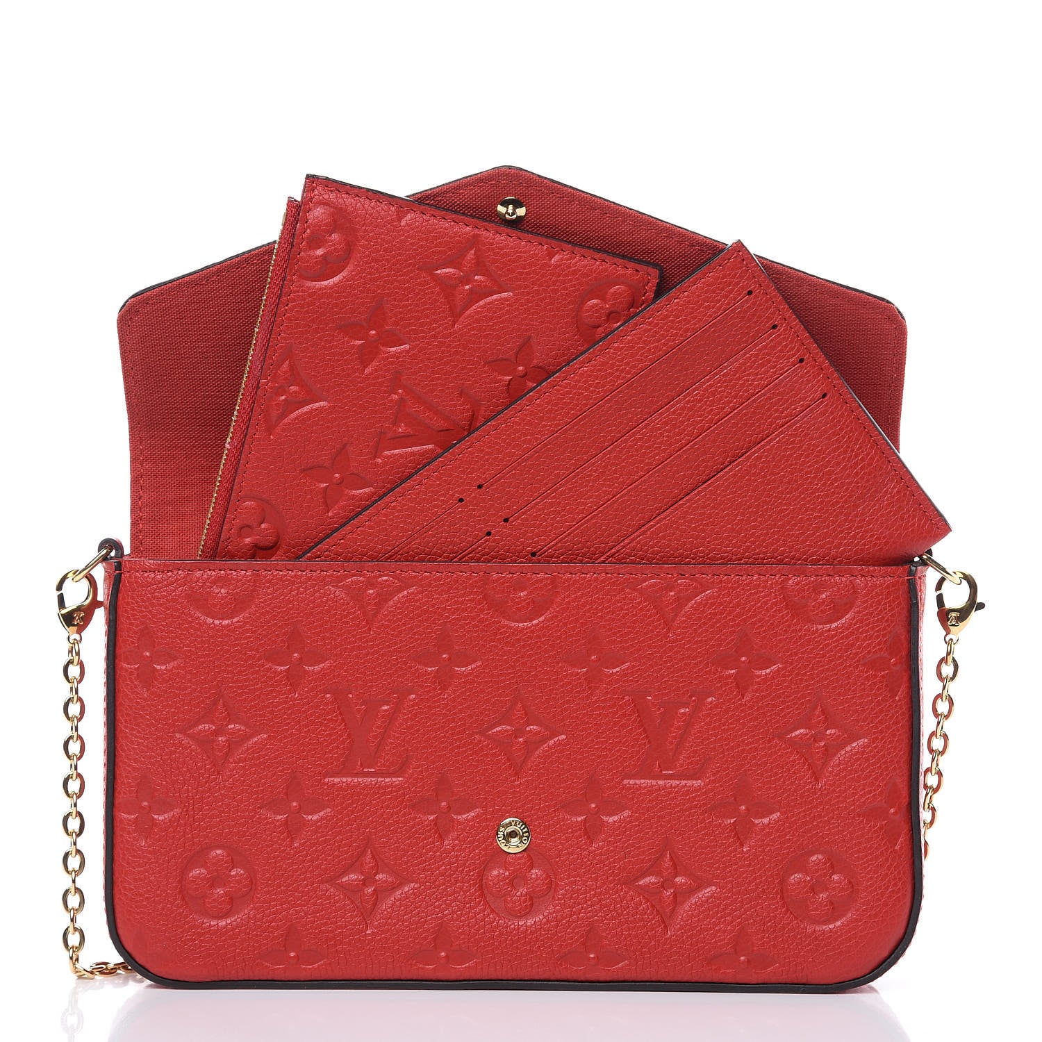 Louis Vuitton Empreinte Pochette Felicie Chain Wallet Cherry 6 of 13