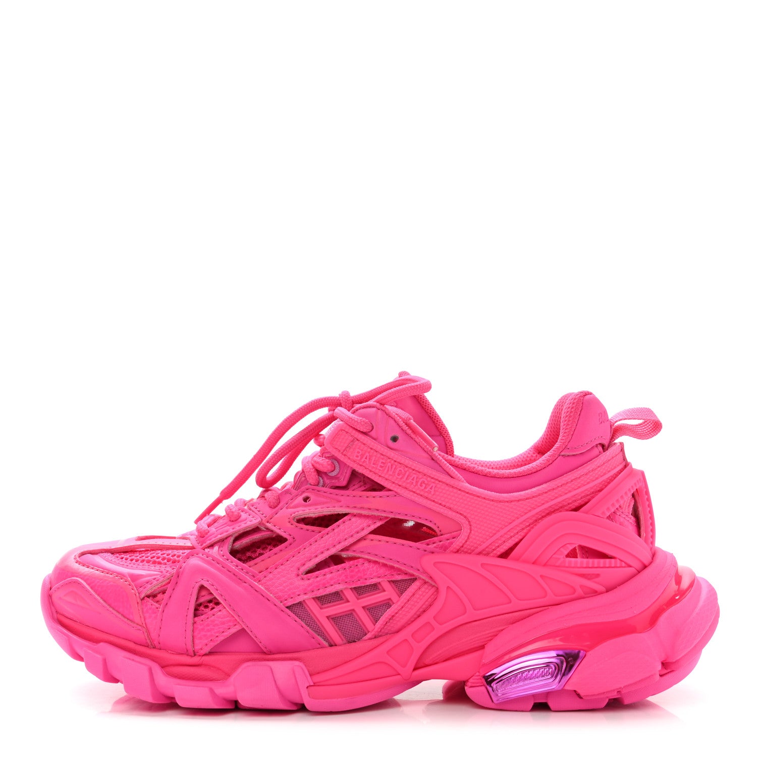 Balenciaga Rubber Mesh Monocolor Womens Track.2 Open Sneakers 36 Fluo Pink 1 of 9