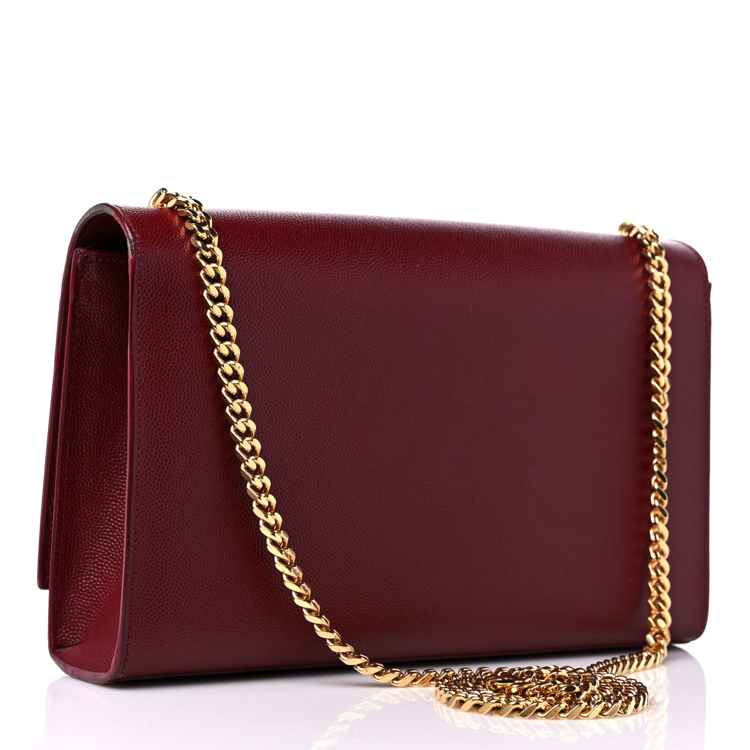 Saint Laurent Grain De Poudre Medium Monogram Kate Satchel Dark Red 3 of 15