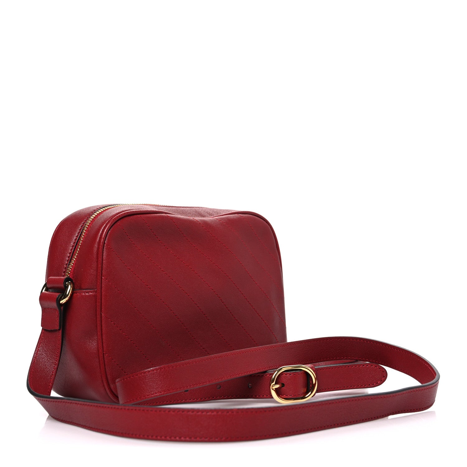 Gucci Sakai Be Green Calfskin Diagonal Stitched Small Blondie Shoulder Bag Rosso 3 of 10