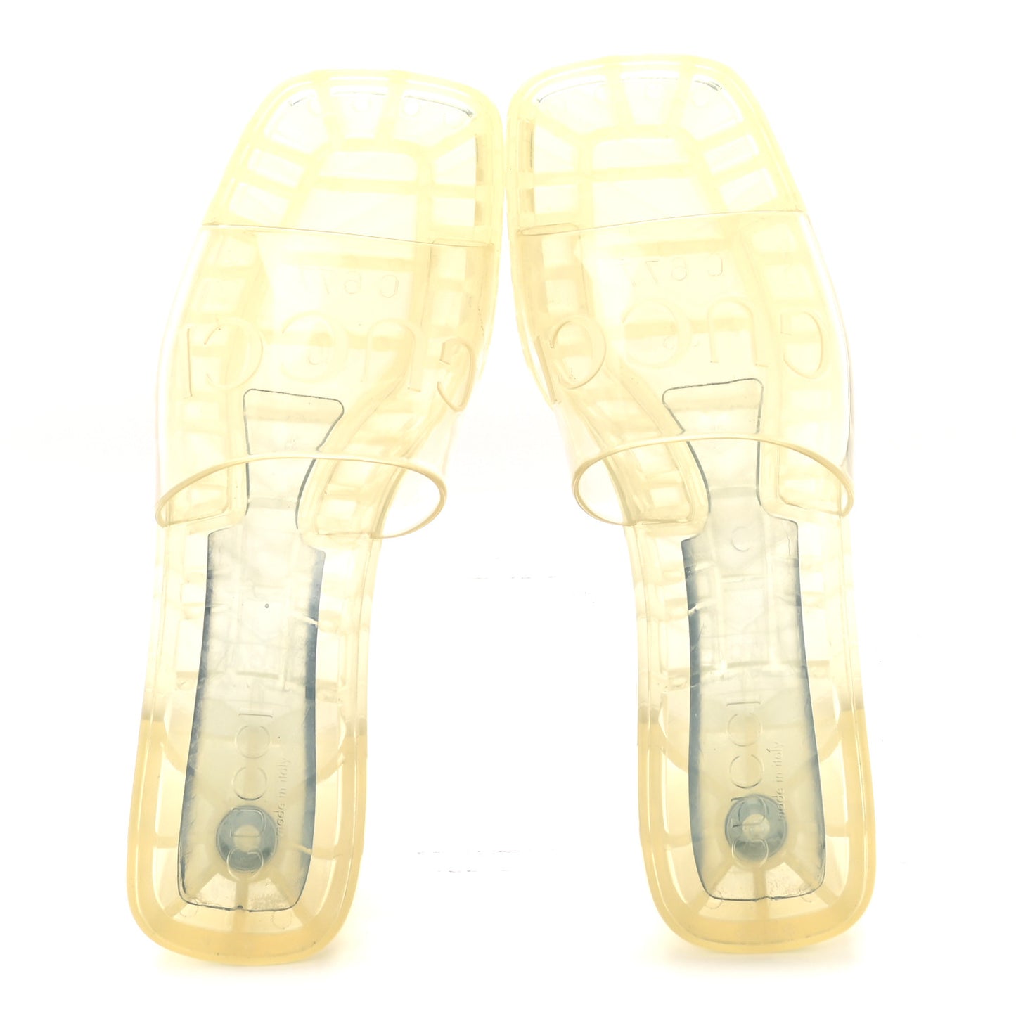 Rubber Gucci Logo Womens Platform 20/60mm Slide Sandals 35 Transparent