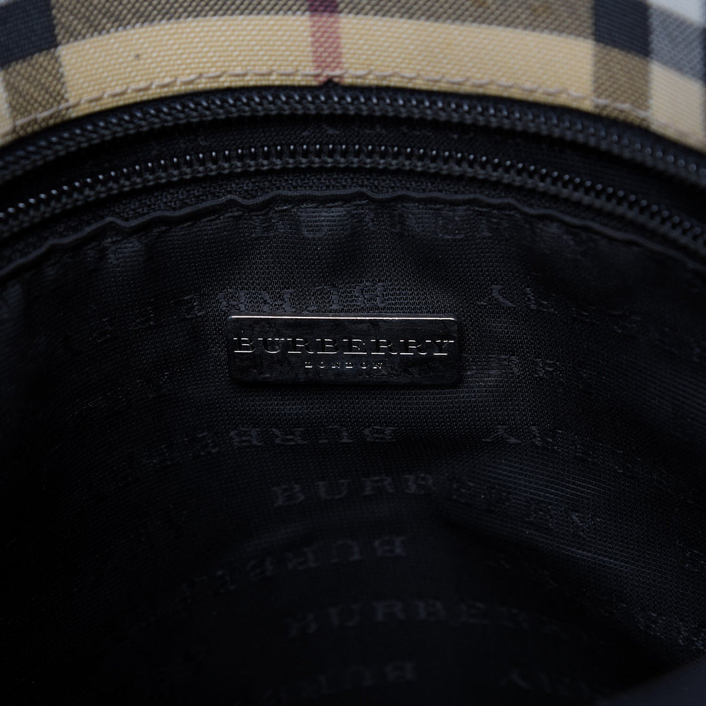 House Check Bucket Bag Black