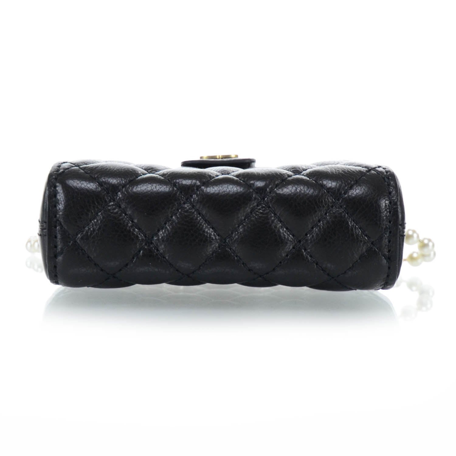 Chanel Lambskin Quilted Pearl Chain Love Symbols Mini Bag Black 7 of 13