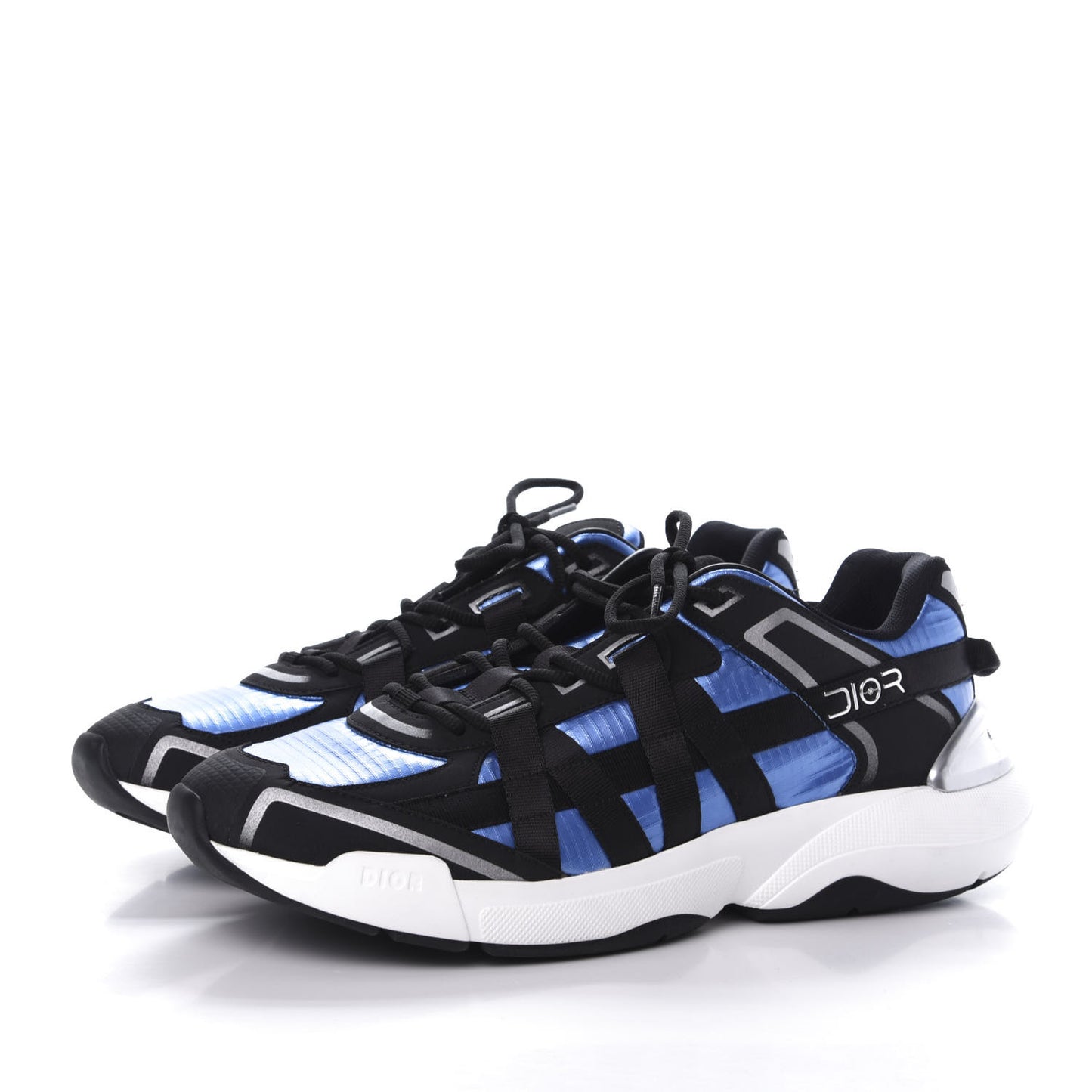 X Sorayama Ripstop Nylon Calfskin Mens B24 Runtek Sneakers 43 Blue Black