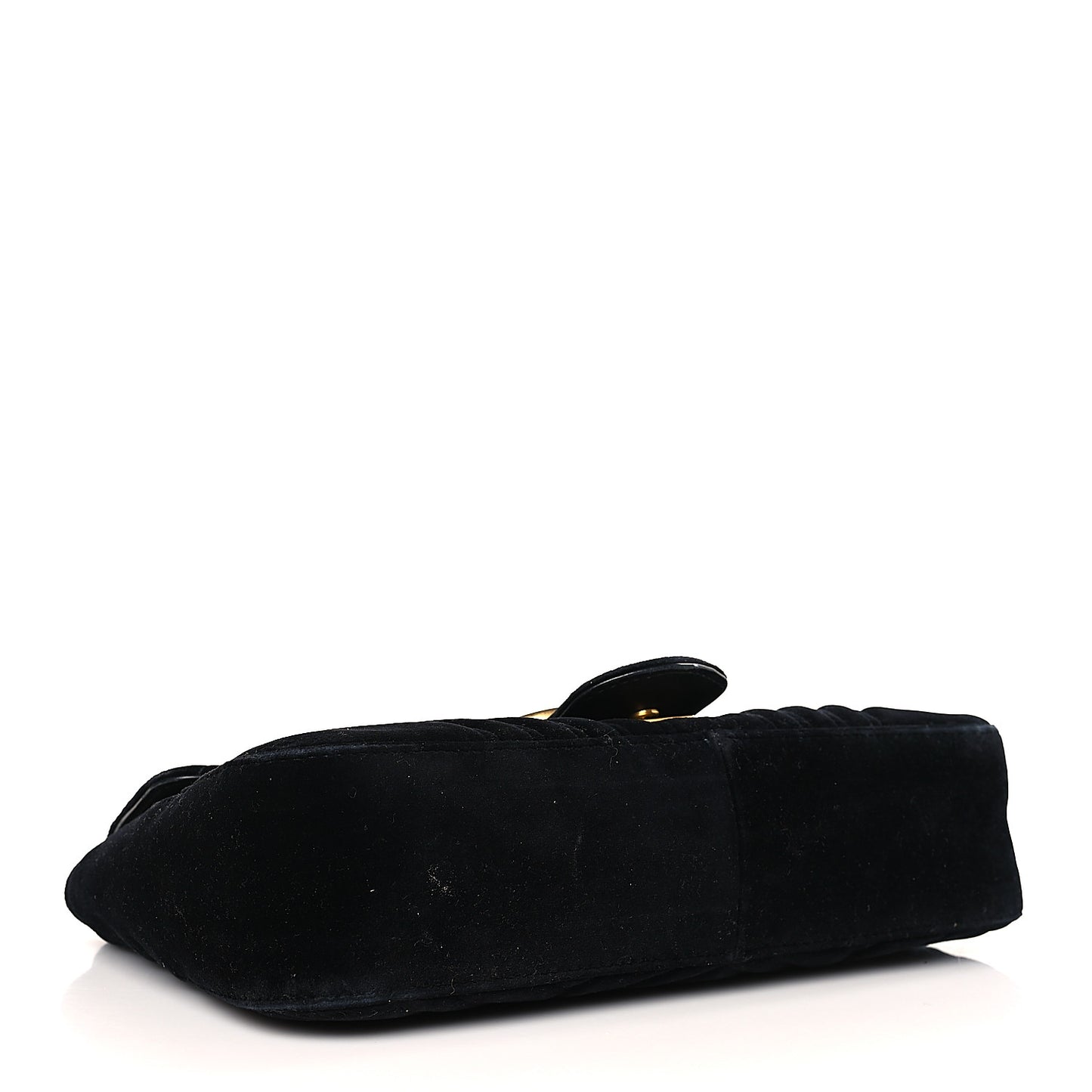 Velvet Matelasse Medium GG Marmont Shoulder Bag Black