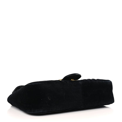 Gucci Velvet Matelasse Medium GG Marmont Shoulder Bag Black 4 of 9