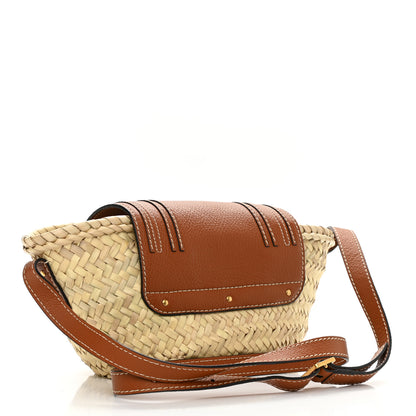 Chloe Raffia Calfskin Marcie Basket Tan 3 of 8