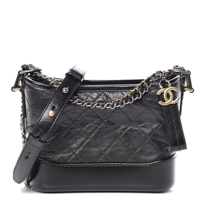 Chanel Aged Calfskin Quilted Small Gabrielle Hobo Black 1 of 10