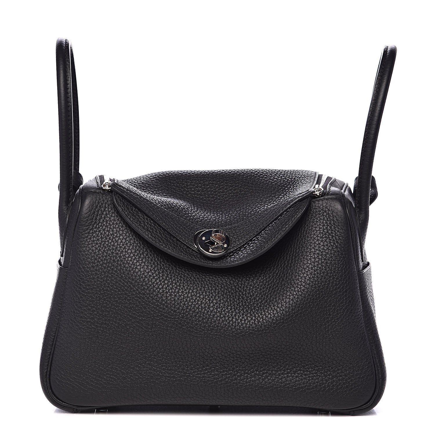 Hermes Taurillon Clemence Lindy 26 Black 1 of 11
