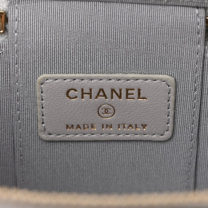 Chanel Lambskin Quilted Top Handle Mini Vanity Case With Chain Grey 6 of 10