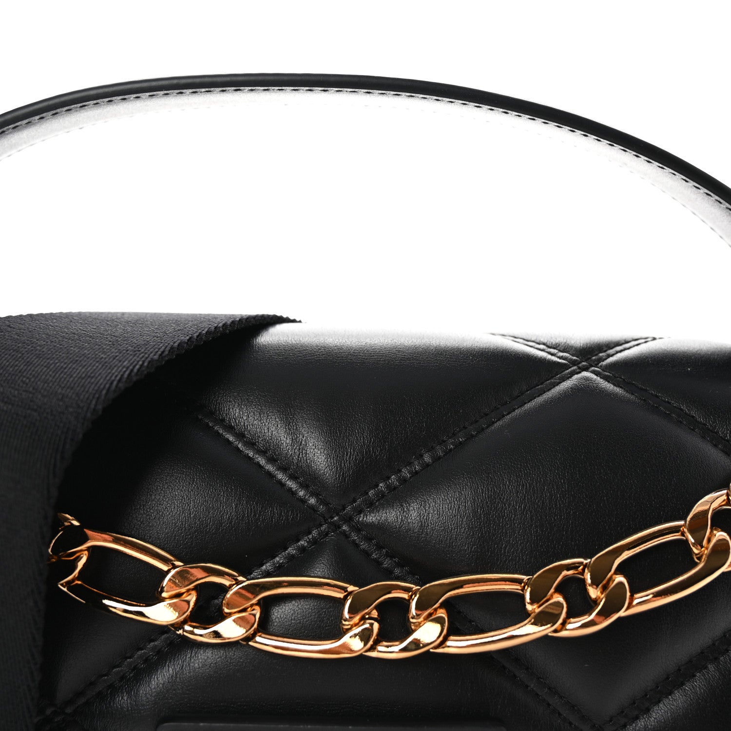 Versace Calfskin Quilted Medusa Small Top Handle Shoulder Bag Black 7 of 9