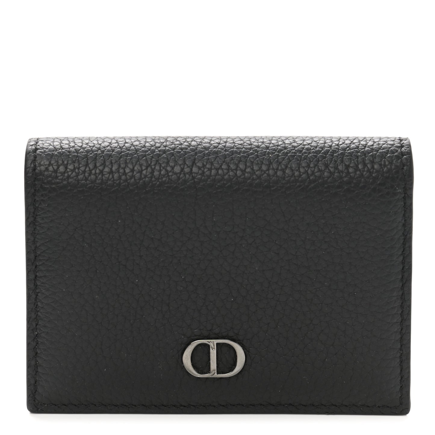 Grained Calfskin CD Icon Wallet Black