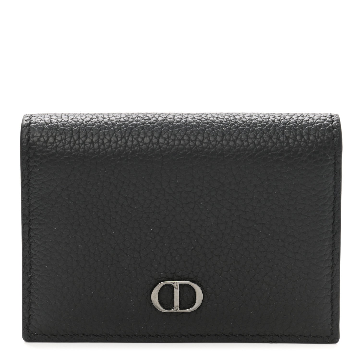 Christian Dior Grained Calfskin CD Icon Wallet Black 1 of 7