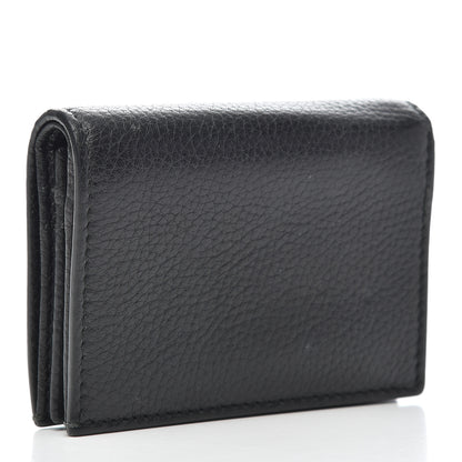 Gucci Pebbled Calfskin Animalier Card Case Black 5 of 19