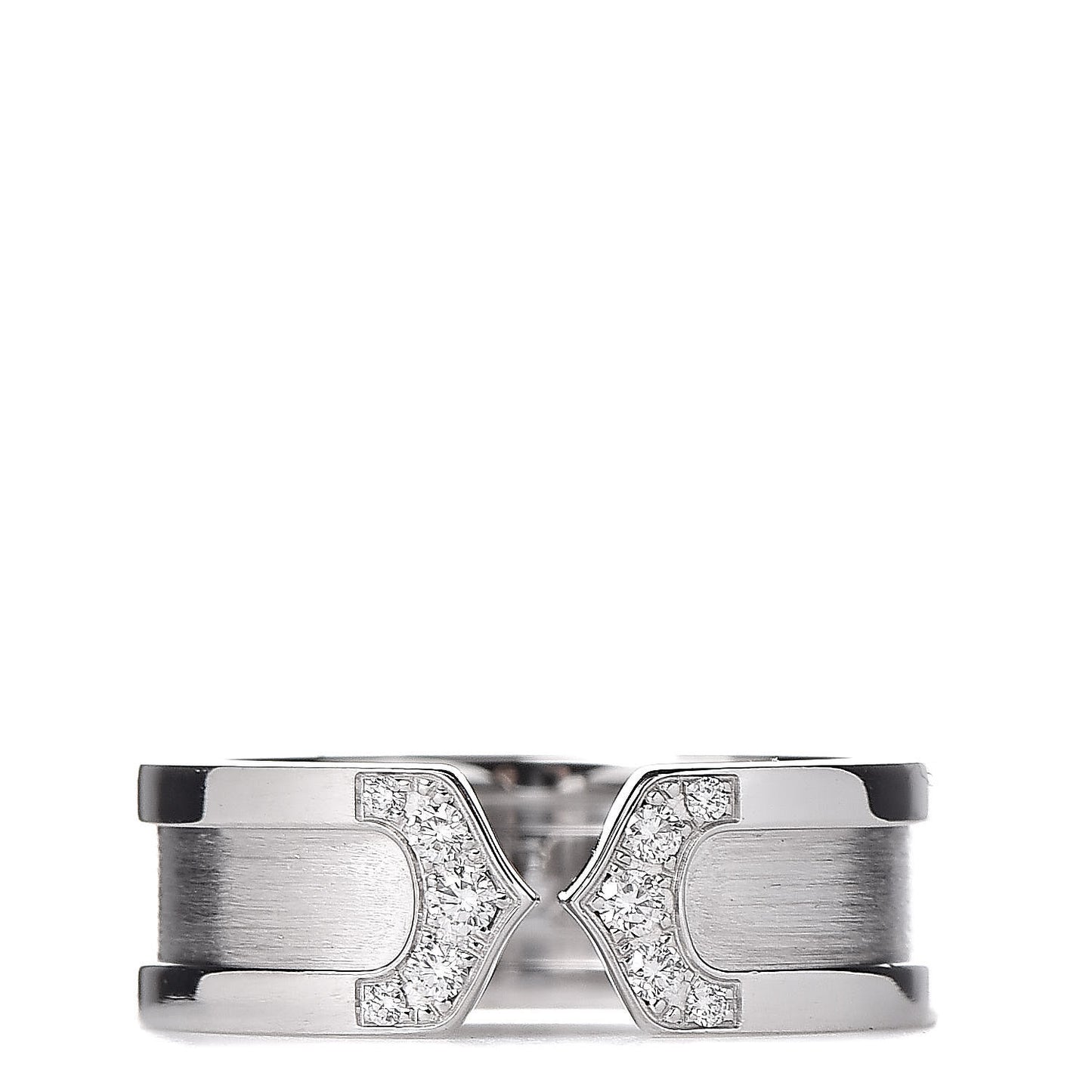 18K White Gold Diamond 6.5mm Logo De Ring 51 5.75