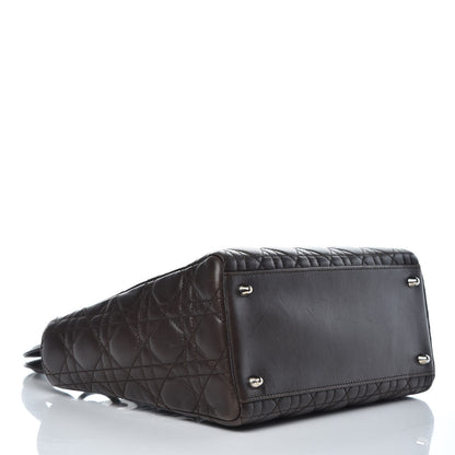 Christian Dior Lambskin Cannage Medium Lady Dior Dark Brown 4 of 16