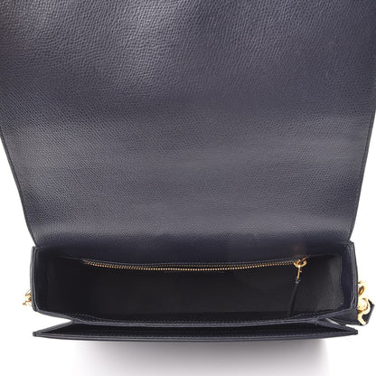 Saint Laurent Textured Calfskin Medium Classic Monogram Universite Bag Navy 5 of 7