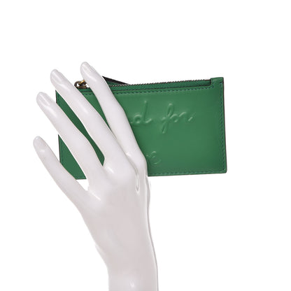 Gucci Calfskin Blind For Love Embossed Coin Case Card Holder Green 2 of 8