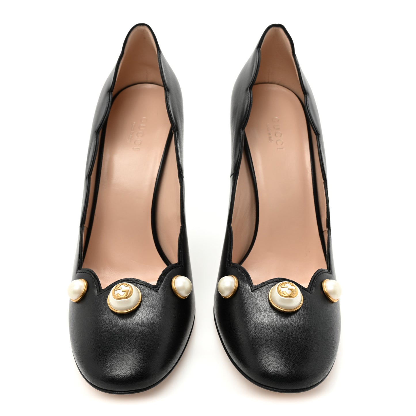 Malaga Kid Pearl Embellished Willow Loafer Pumps 38.5 Black