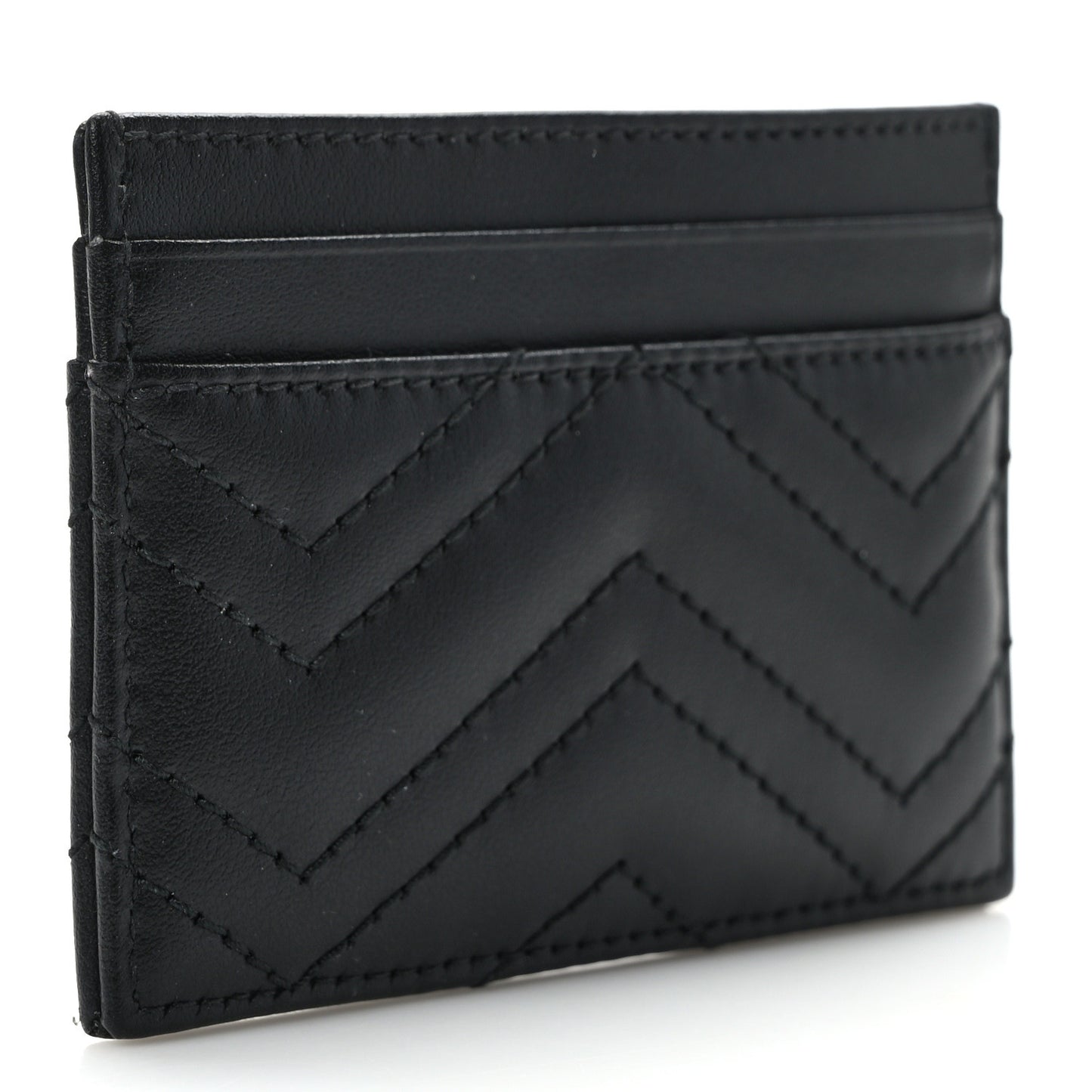 Calfskin Matelasse GG Marmont Card Holder Black