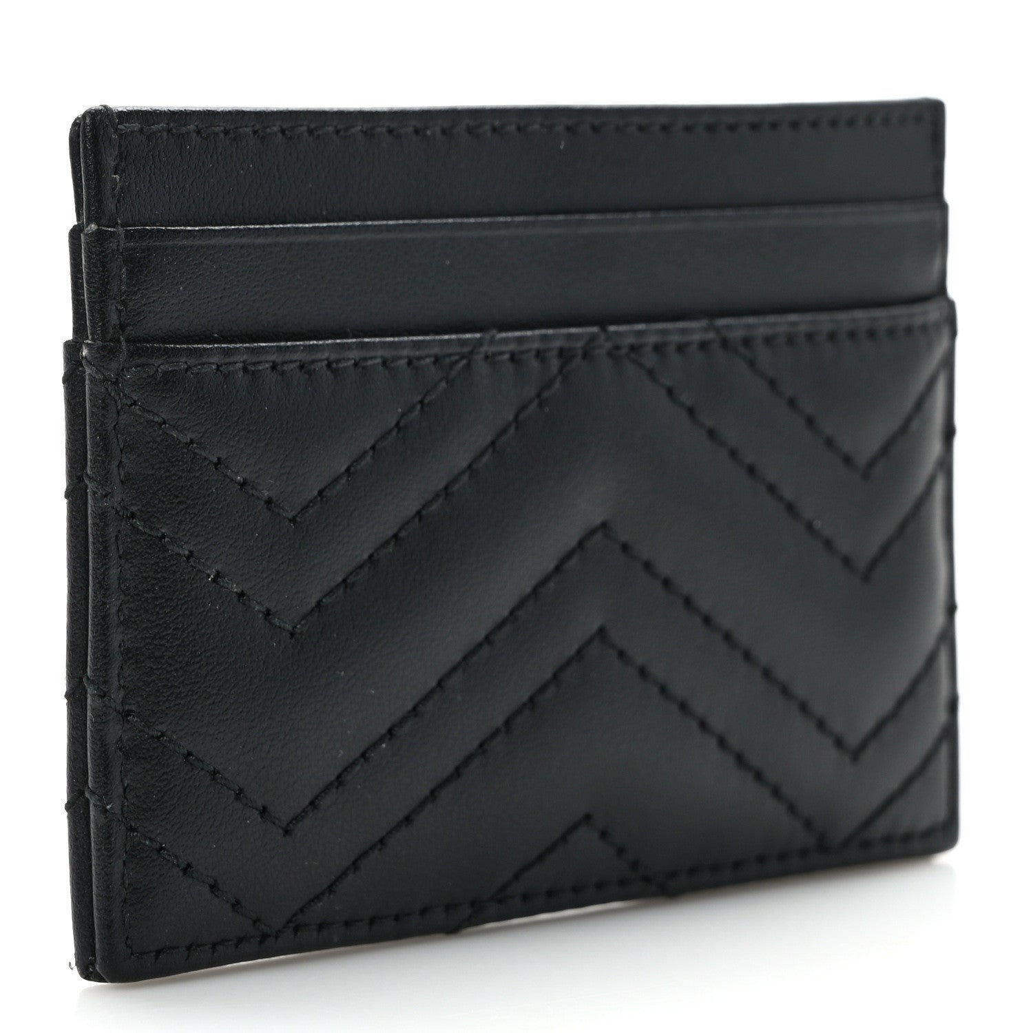 Gucci Calfskin Matelasse GG Marmont Card Holder Black 3 of 8