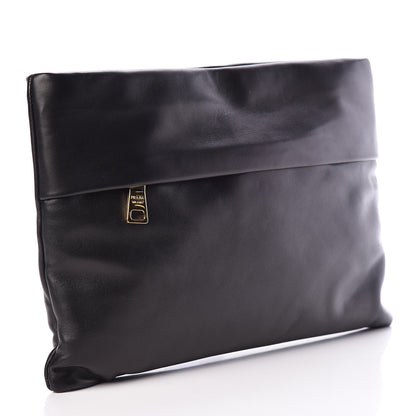 Prada Soft Calf Clutch Black 3 of 12