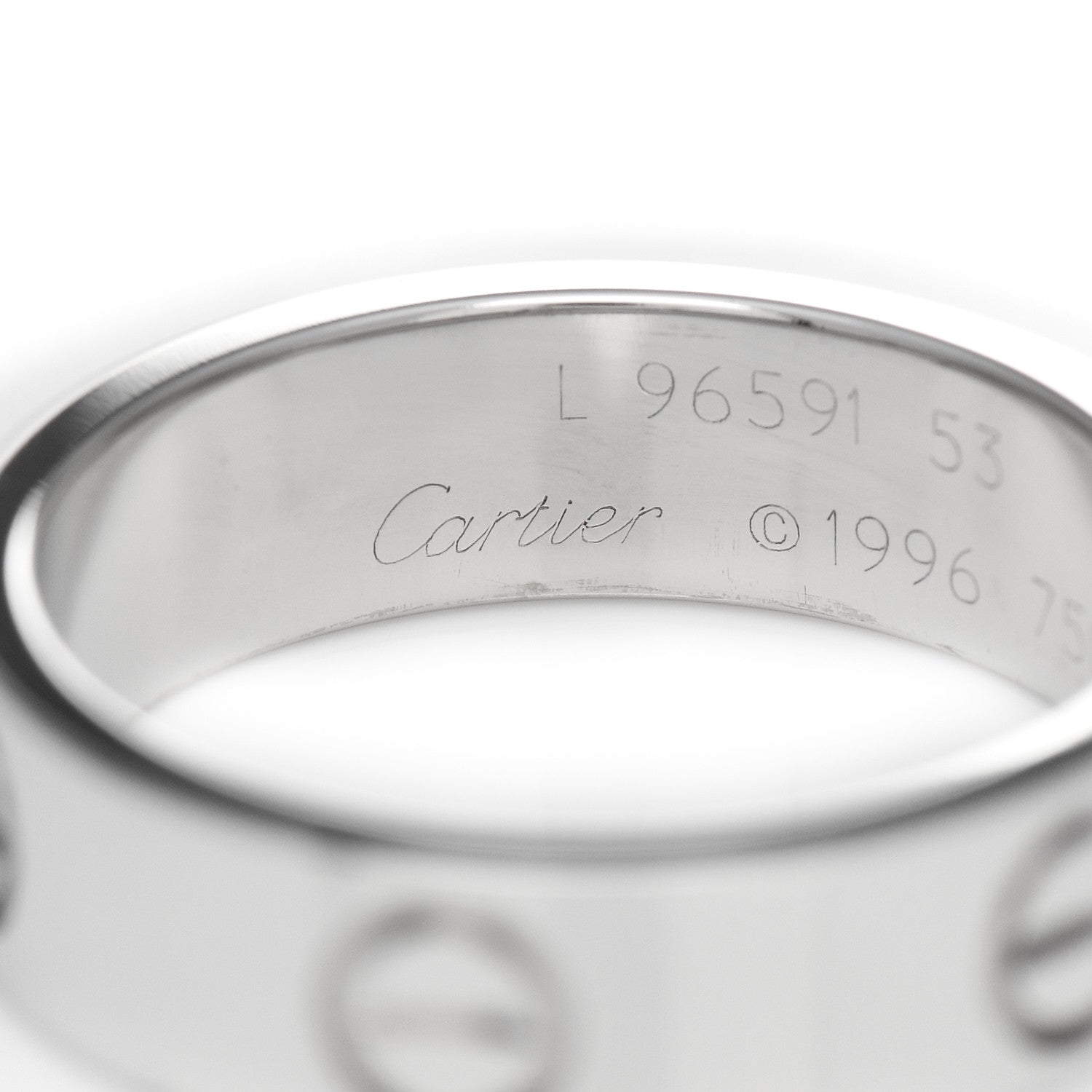 Cartier 18K White Gold 5.5mm LOVE Ring 53 6.25 4 of 5