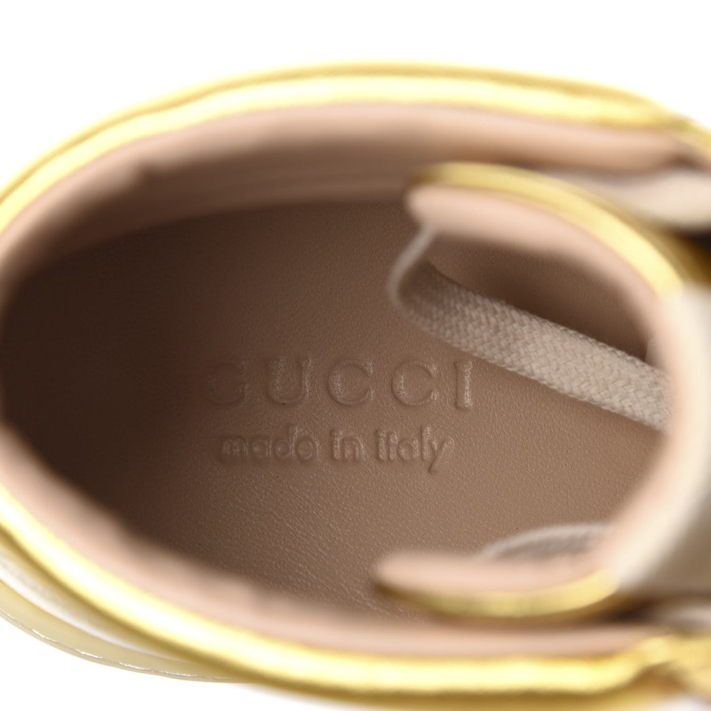 Metallic Nappa Mens High Top Sneakers 8.5 Oro