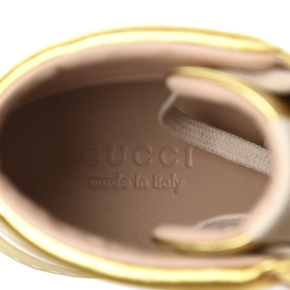 Gucci Metallic Nappa Mens High Top Sneakers 8.5 Oro 7 of 9